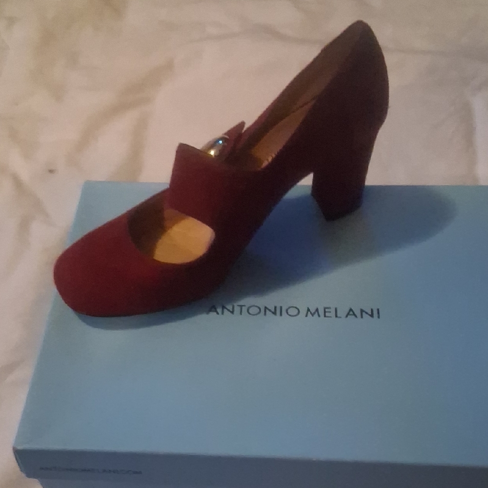 ANTONIO MELANI Red Chunky Platform Heels